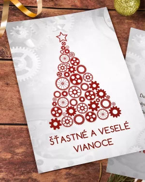 vianočný pozdrav / firemná PF karta / firemný vianočný pozdrav / vianočné prianie / pohľadnica / pf 2022 strojárenský motív