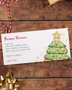 vianočný pozdrav / firemná PF karta / firemný vianočný pozdrav / vianočné prianie / pohľadnica / pf 2022 s maľovaným motívom II