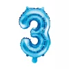 Balón číslo 3 tri fóliový modrý 35cm