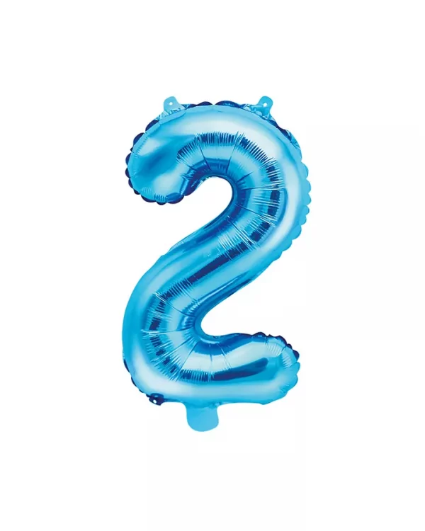 Balón číslo 2 dva fóliový modrý 35cm