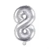 Balón číslo 8 osem fóliový strieborný 35cm