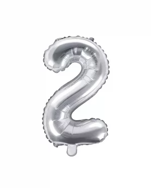 Balón číslo 2 dva fóliový strieborný 35cm