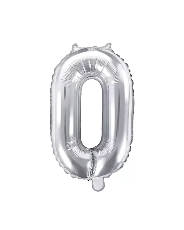 Balón číslo 0 nula fóliový strieborný 35cm