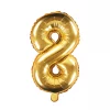 Balón číslo 8 osem fóliový zlatý 35cm