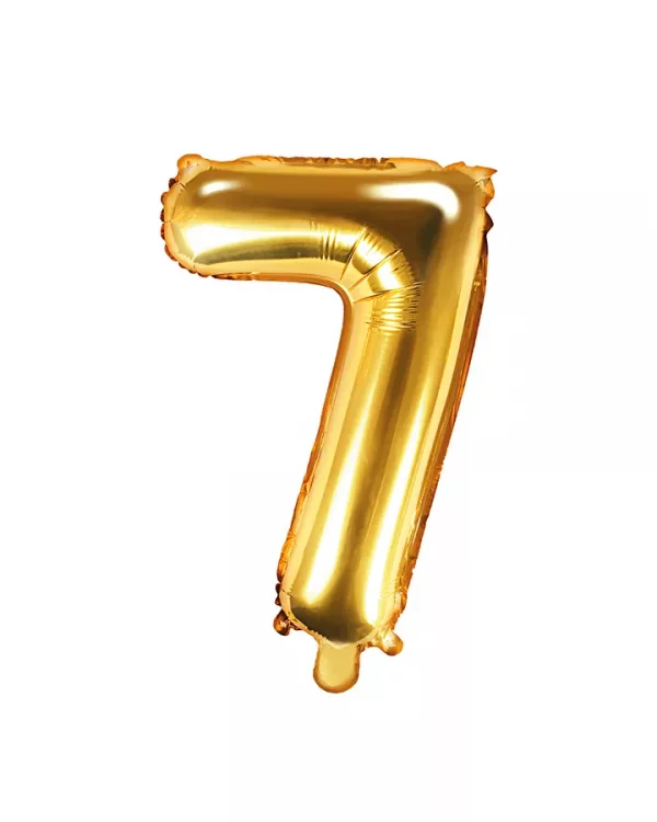 Balón číslo 7 sedem fóliový zlatý 35cm