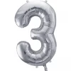 Balón číslo 3 tri fóliový strieborný 86cm