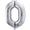Balón číslo 0 nula fóliový strieborný 86cm