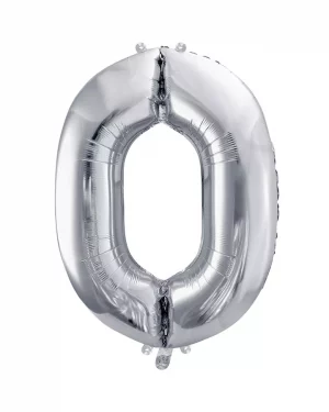 Balón číslo 0 nula fóliový strieborný 86cm