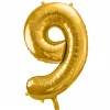 Balón číslo 9 deväť fóliový zlatý 86cm