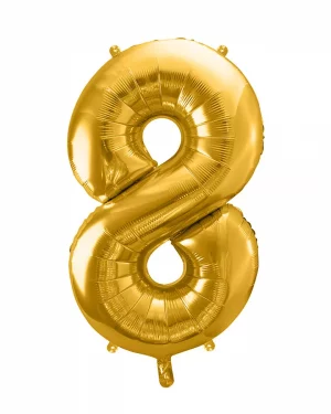 Balón číslo 8 osem fóliový zlatý 86cm