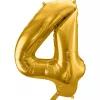 Balón číslo 4 štyri fóliový zlatý 86cm