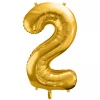 Balón číslo 2 dva fóliový zlatý 86cm
