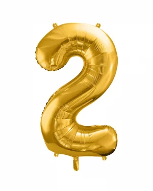Balón číslo 2 dva fóliový zlatý 86cm