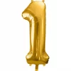 Balón číslo 1 jeden fóliový zlatý 86cm
