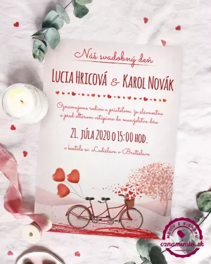 Svadobné oznámenia bicykel