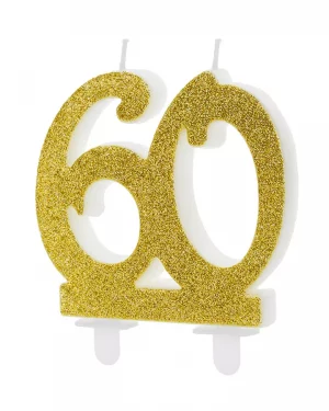 Zlaté narodeninové sviečky 60 narodeniny