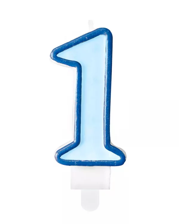 Detská narodeninová modrá sviečka 1 rok