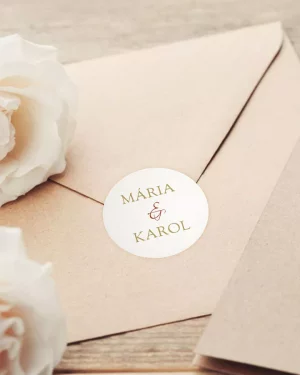 Mini nálepky na svadobné obálky alebo darčeky s elegantným motívom