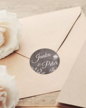 Mini nálepky na svadobné obálky alebo darčeky s motívom poľné kvety