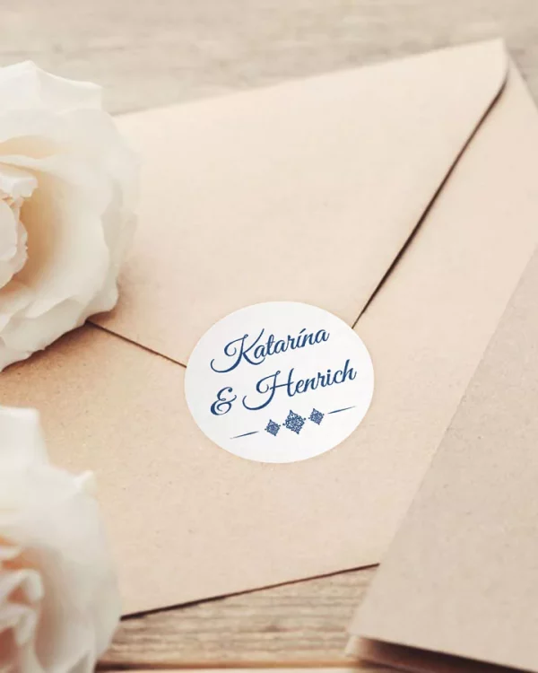 Mini nálepky na svadobné obálky alebo darčeky s kráľovským motívom