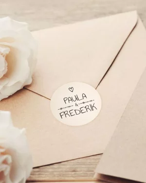 Mini nálepky na svadobné obálky alebo darčeky s vintage ivory motívom