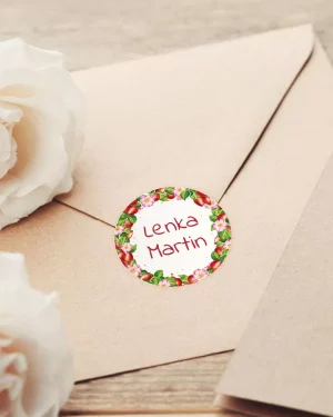Mini nálepky na svadobné obálky alebo darčeky s motívom šípky