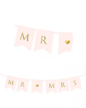 Banner ružovo zlatý MR & MRS