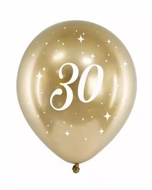 Zlaté narodeninové balóny 30