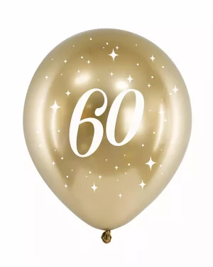 Zlaté narodeninové balóny 60
