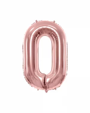 Balón číslo 0 nula fóliový ružovo zlatý 35cm
