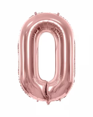Balón číslo 0 nula fóliový ružovo zlatý 86cm