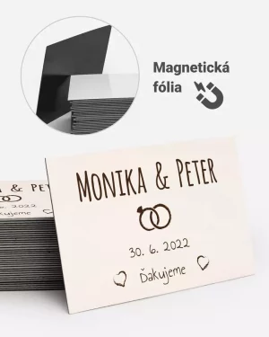 Svadobné magnetky s menami, Vintage motív 01