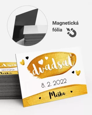Pamätné magnetky z oslavy, zlatý motív