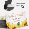 Svadobné magnetky s menami, motív Slnečnice