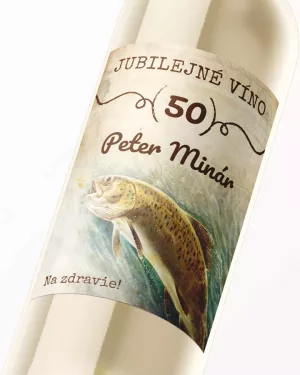 Etikety na víno alebo pálenku s vlastným motívom Rybár