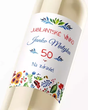 Etikety na víno alebo pálenku s vlastným motívom Folklórny motív