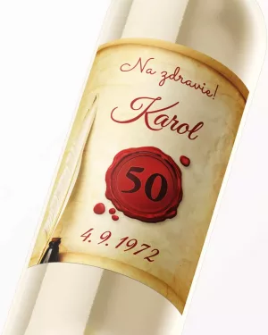 Etikety na víno alebo pálenku s vlastným motívom Starý zvitok