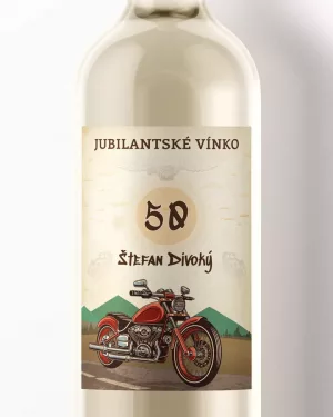 Etikety na víno alebo pálenku s vlastným motívom Retro motorka