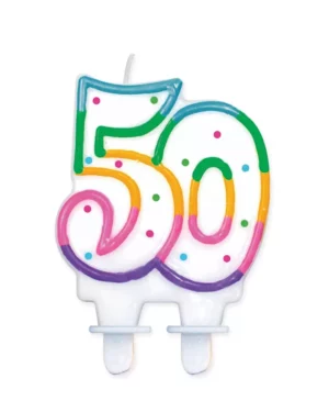 Tortová sviečka 50 dúhová