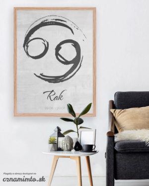 Plagát na stenu so znamením zverokruhu Rak - svetlý motív