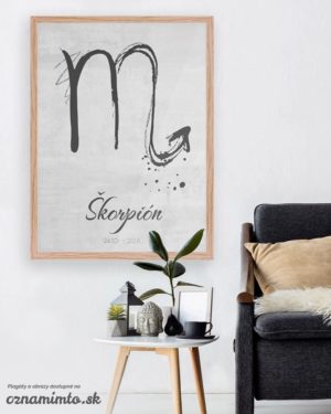 Plagát na stenu so znamením zverokruhu Škorpión - svetlý motív