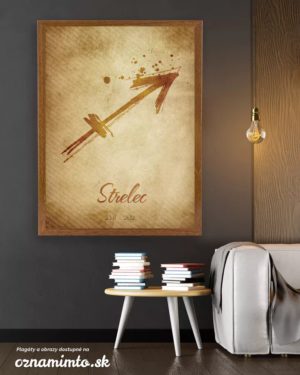 Plagát na stenu so znamením zverokruhu Strelec - tmavý motív