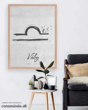 Plagát na stenu so znamením zverokruhu Váhy - svetlý motív