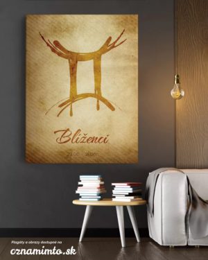 Obraz na plátne so znamením zverokruhu Blíženci - tmavý motív