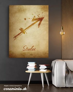 Obraz na plátne so znamením zverokruhu Strelec - tmavý motív