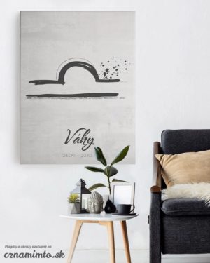 Obraz na plátne so znamením zverokruhu Váhy - svetlý motív