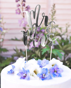Zápich na tortu Mr & Mrs strieborný