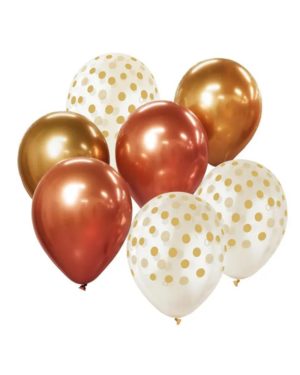 Luxusné párty balóny v ružovo zlatej farbe