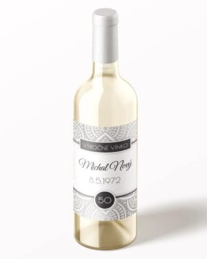 Etikety na víno alebo pálenku s vlastným motívom Strieborné Retro