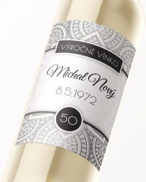 Etikety na víno alebo pálenku s vlastným motívom Strieborné Retro